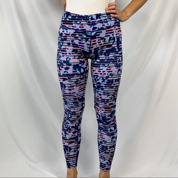 Zella Live In Purple Orange Patterned Print Full Length Leggings Size Small - Picture 4 of 12